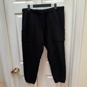 Frank & Eileen Women Size L Black Eamon Jogger Sweatpant Triple Fleece Cotton
